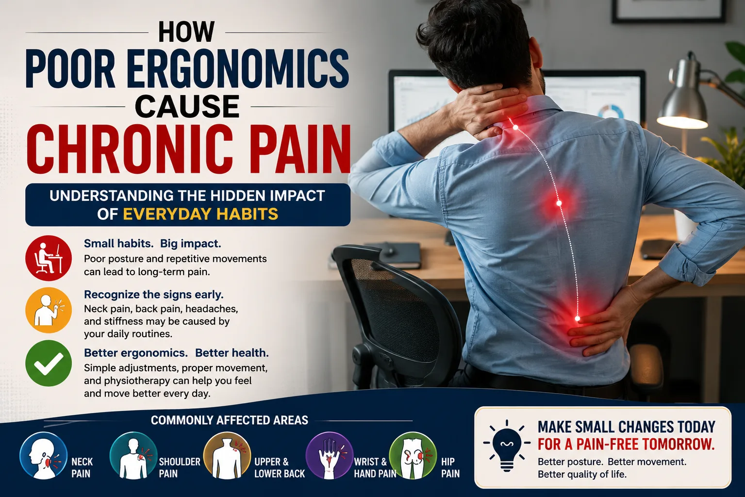 How Poor Ergonomics Cause Chronic Pain: Understanding the Hidden Impact of Everyday Habits