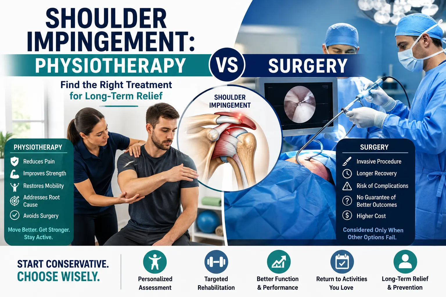Shoulder Impingement: Physiotherapy vs Surgery